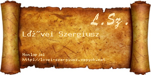 Lövei Szergiusz névjegykártya